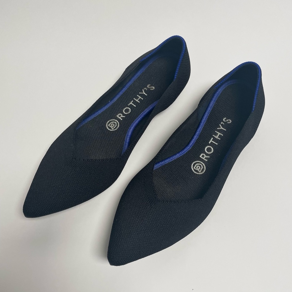 Rothy’s “The Point” In Solid Black - Size 8 - image 1
